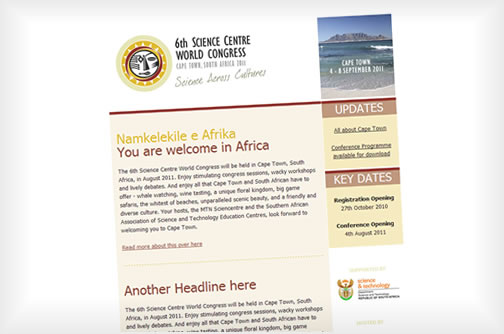 HTML email templates are designed and developed to display important information such as key dates, paper submission, sponsors and registration opening and closing dates.
