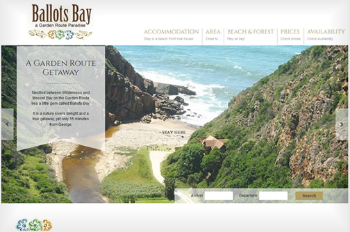 A responsive design that shows the exact Garden Route beach location.