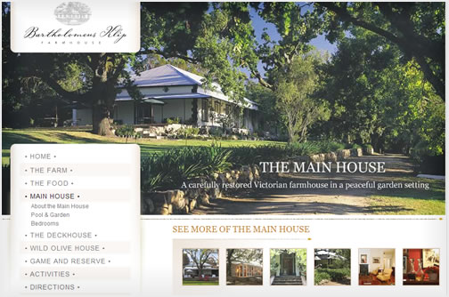 The homepage of this website makes use of images to guide the visitor - displaying all that is on offer, and highlighting the facilities that they wish to market.