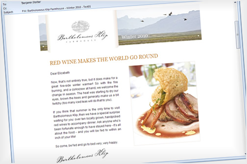 Email marketing is an essential communications tool allowing past guests to learn of new events and any special offers. Content is pulled from the ranger diaries to supplement any other news content, aiding content delivery.