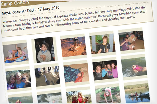 Gallery tools allow for images to be uploaded in sets according to the dates in which events took place.