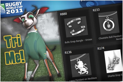 The promotional area on the home page allows SA Sports Jewellery to promote their preferred products.