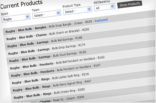 Products are easily managed with the bespoke tools given to SA Sports Jewellery.